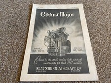 FABK24 ADVERT 11X8 BLACKBURN AIRCRAFT - CIRRUS MAJOR ENGINE