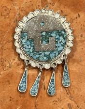 ALPACA SILVER AZTEC PENDANT