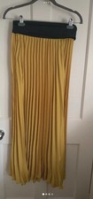 Zara Ochre Pleated Midi Skirt