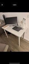 IKEA white desk with adjustwith adjustable leg height 