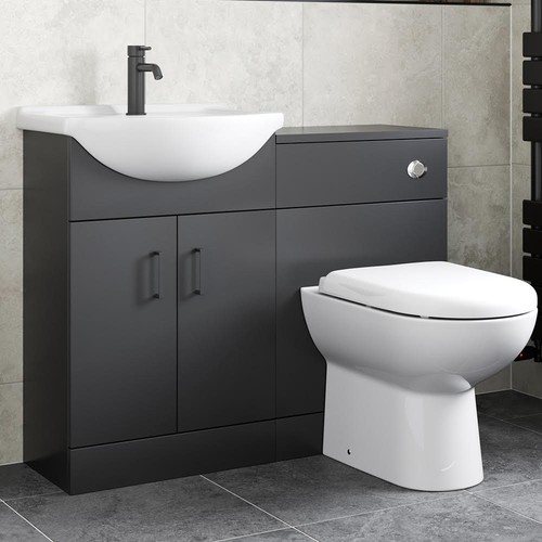 Black toilet vanity - toilet, unit