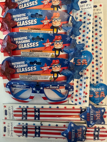 Patriotic flashing glasses - patriotic, +