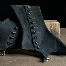Antique Wool Felt Ladies Spats