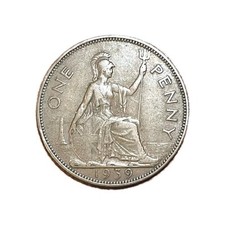 1939 One Penny King George VI British Coin Great Britain