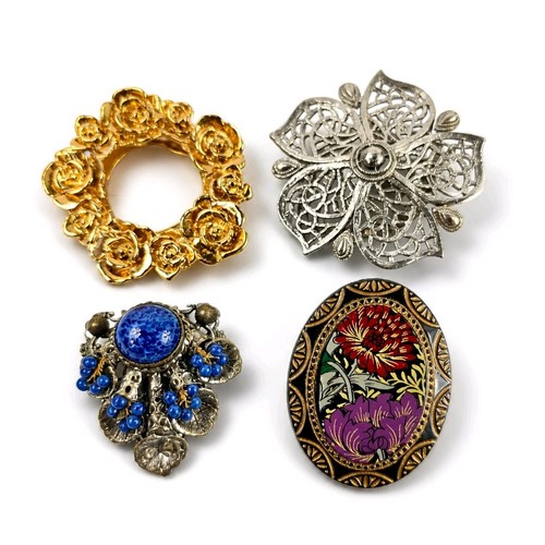 Vintage scarf clips - scarf, bundle