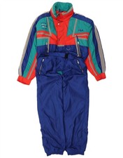 FILA Mens Ski Jumpsuit IT 52 Large  Blue Colourblock Polyester FB02