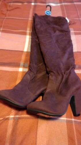 Womens knee high faux - faux, suede
