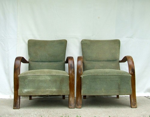 Pair art deco armchairs - of,