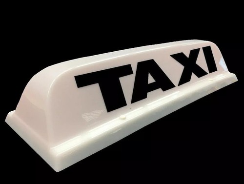 Taxi roof sign white - roof,
