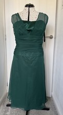 Dessy Collection Size 14 Green Dress Vivian Diamond Boned sleeveless party VGC
