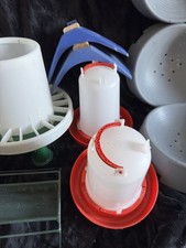 Pigeon bird loft Chicken Food Feeders Nest Bowl Missing Lids Green Lot rehabber 