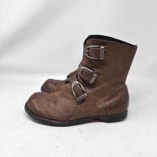 CYDWOQ 3 Buckle Mu Boots Size 38/8 Brown Ankle Womens Bespoke USA