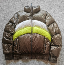Salomon Brown Green White Retro Style Ski Puffer Jacket Size Large