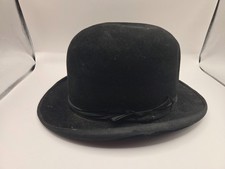 Vintage Bowler Hat Black Fur