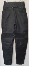 WOLF Motorbike Trousers Women's Leather Black Padded Knees Made in England UK 14