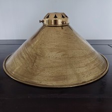 1 VERY DISTRESSED BRASS LIGHT SHADE LANTERN EX PUB LIGHT WITH GALLERY 