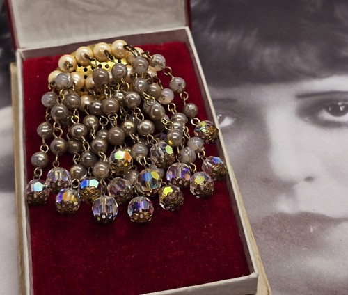 Vintage brooch 1950s pearl - 1950s,