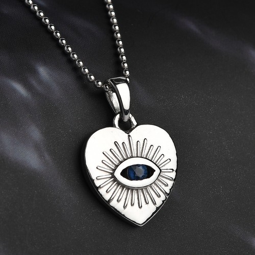 Blue sapphire evil eye heart - blue,
