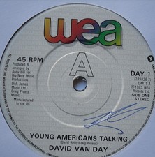 DAVID VAN DAY - Young Americans Talking - Excellent Con 7" Single WEA DAY 1