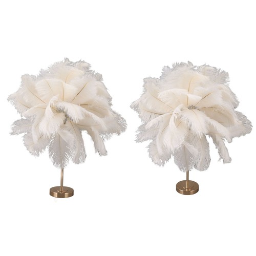 Feather table lamp usb plug - lamp,