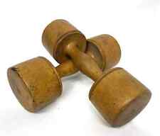 PAIR Antique Tree Wooden Dumbbells Hand Weights Ladies Dumbells : 275g & 330g