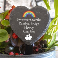 Personalised 11cm Pet Rabbit Memorial Plaque - Grave Marker