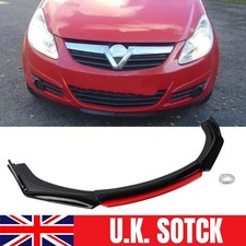 Front Bumper Lip Splitter Spoiler Diffuser Sporty Red For Vauxhall Corsa VXR #F