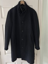 Zara Man Overcoat Navy Size