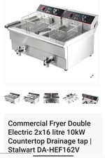 Commercial fryer double 10 Kw  2x16litre  countertop drainager tap