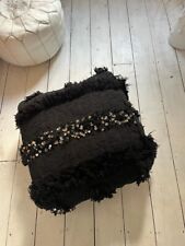 Beautiful New Moroccan || Black Wedding Blanket Pouf || Floor Cushion || Yoga