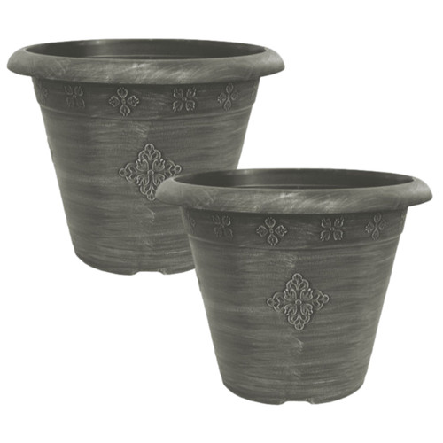 Planters 2pc silver - 2pc, rustic