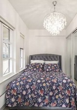 A Beautiful Double Bed With A Stunning Grey Headboard. Very Good Quality.