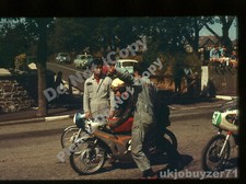 Mike Hailwood & Michihiko Aika San 1966 IOM TT Race Honda 35mm photo slide 