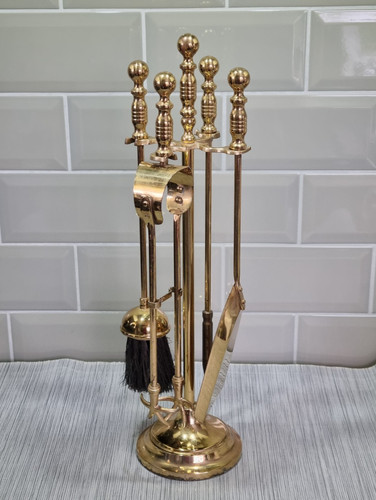 Brass fireplace companion set - brass,