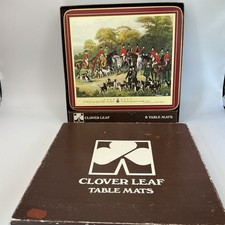 Vintage CloverLeaf Table Mats Set of 6 Hunting Scene Placemats Boxed Vintage