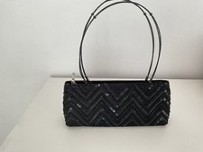 Fiore Black Evening Bag With Sequins +beaded Handles