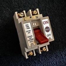 *RARE OLD WYLEX 100A 5419  Main Switch DP MCB CIRCUIT BREAKER  3871 Fuse Board*