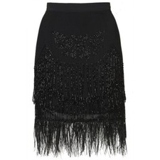 BNWT TOPSHOP Luxury LTD ED Black Beaded Marabou Feather Hem Skirt UK 6 34 0 £95