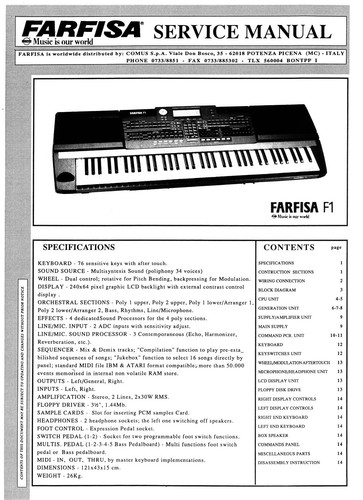 Farfisa service manual - f1,