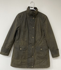 Women's Retail Squire Wax Waterproof Country Olive Brown Quilted Jacket UK 14