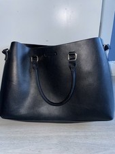 PRIMARK BLACK FAUX LEATHER  TOTE BAG