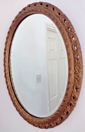 Vintage oval wood - , /plaster