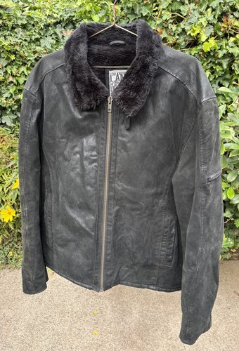 Leather flying jacket black - leather,