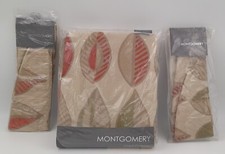 Montgomery Kyra Terracotta Lined Curtains Pleat Heading & Tie Backs 54" Drop