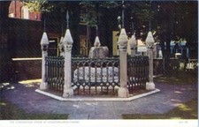 Postcard Plant Fence House Tree Picket fence Home fencing Grave Font AA08513