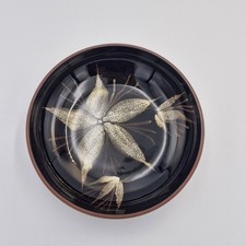 Vintage Tenby Studio Pottey Decorative Floral Bowl 70s 21.5cm