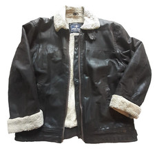 GREEN ISLAND Men's Size 48 Real Leather WW2 Aviator Bomber Pilot Jacket