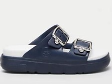 Rieker Ladies  Double Strap Buckle Slide Sandals, X LARGE 8-9, NAVY NEW