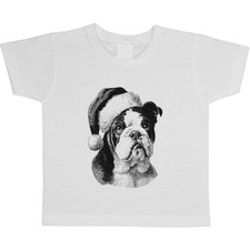'English Bulldog Wearing Santa