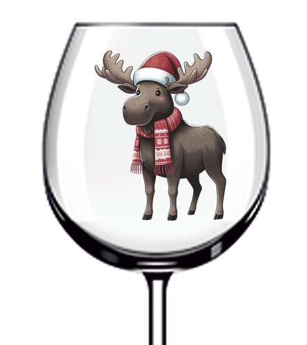 12x colourful christmas moose - colourful,